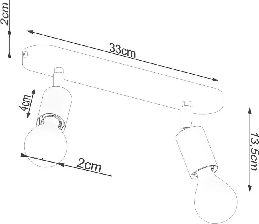 Plafonieră neagră din metal ø 6 cm Brando – Sollux