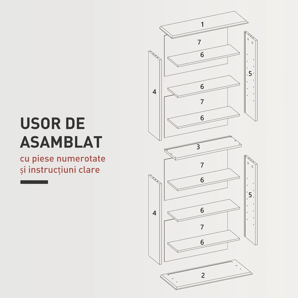 HOMCOM Dulap pentru CD-uri cu 6 Rafturi Reglabile pentru 360 CD-uri/185 DVD-uri Negru | Aosom Romania
