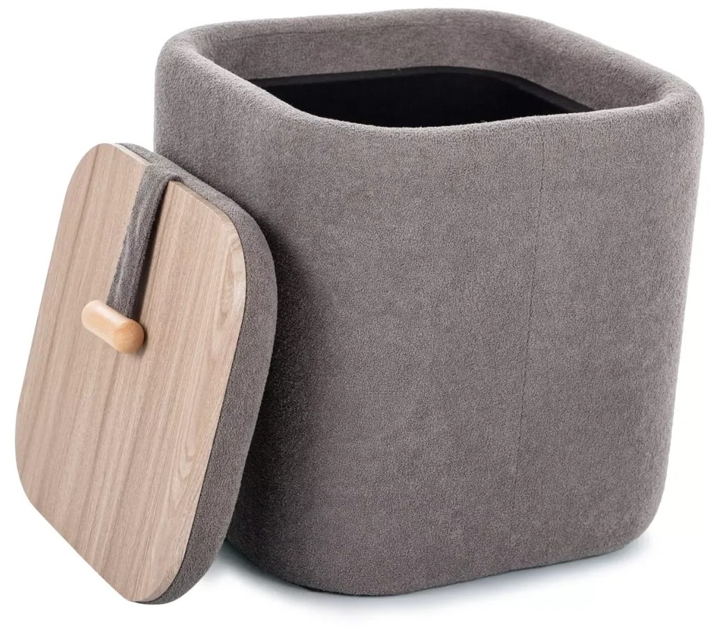 Taburet gri NAP cu spatiu de depozitare 37x37 cm