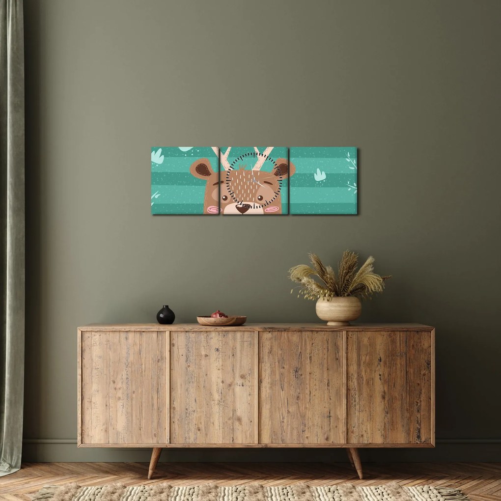 Tablou - Cerbul mic (cu ceas) (90x30 cm)