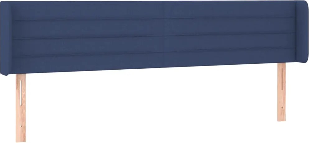 vidaXL Tăblie de pat cu aripioare, albastru, 183x16x78/88 cm textil