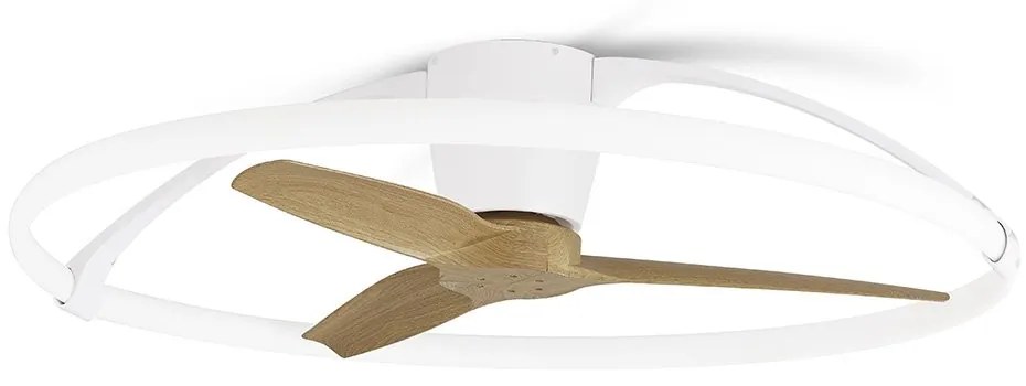 Lustra LED Smart cu Ventilator si telecomanda NEPAL fag/alb