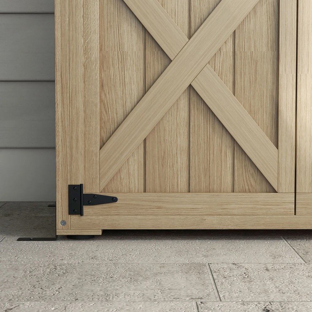 Outsunny Dulap de grădină adăpost magazie pentru unelte 90L x 54.5P x 161/168,5H cm 2 rafturi acoperiș bitumat etanș lemn de pin autoclavizat | Aosom Romania