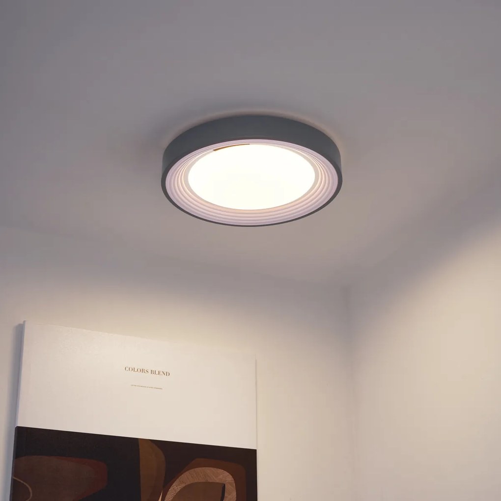 Plafonieră modernă gri cu alb 38cm incl. LED Dimmable RGB - Kanton