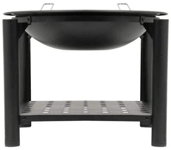 Vatră portabilă pe lemn cu grătar 48 cm