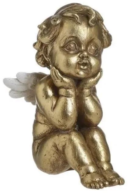 Decoratiune Baby Angel aurie din rasina 13 cm