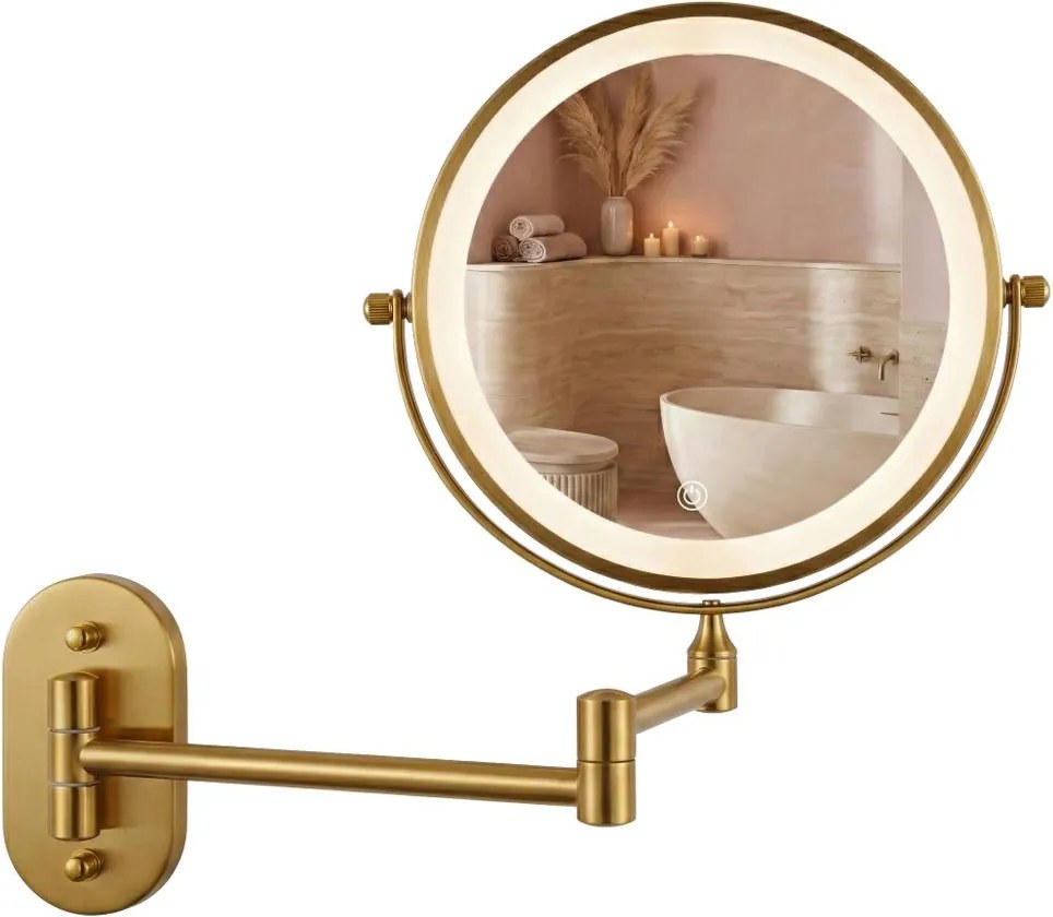 Oglinda LED Glow Old auriu periat