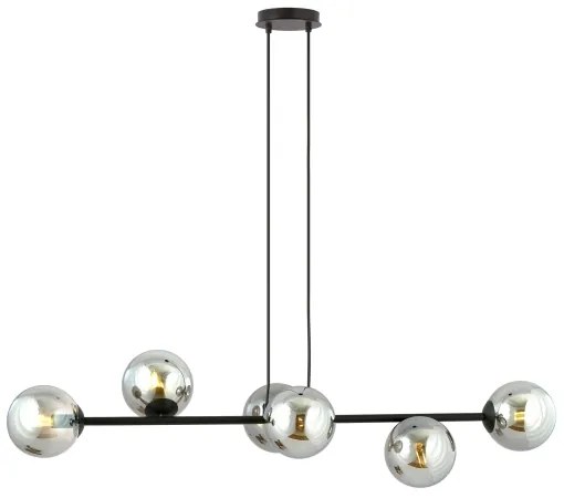 Lustră pe cablu ROSSI 6xE14/10W/230V negru/gri