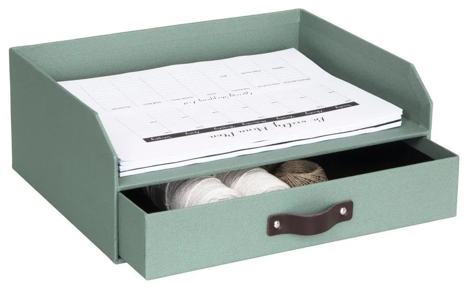 Organizator verde pentru sertar/pentru documente din carton Walter Canvas Paper Laminate – Bigso