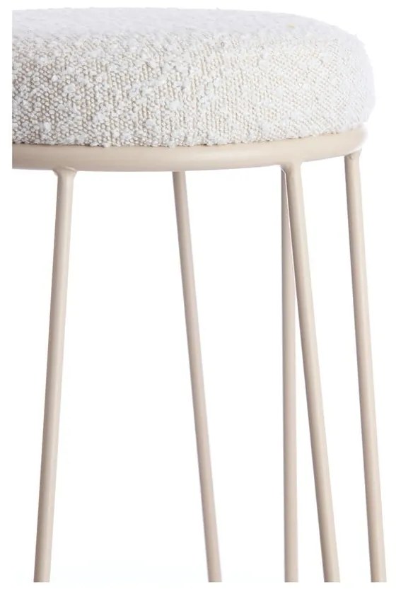 Scaun de bar crem tapițat (înălțime șezut 73 cm) Alice – Light &amp; Living