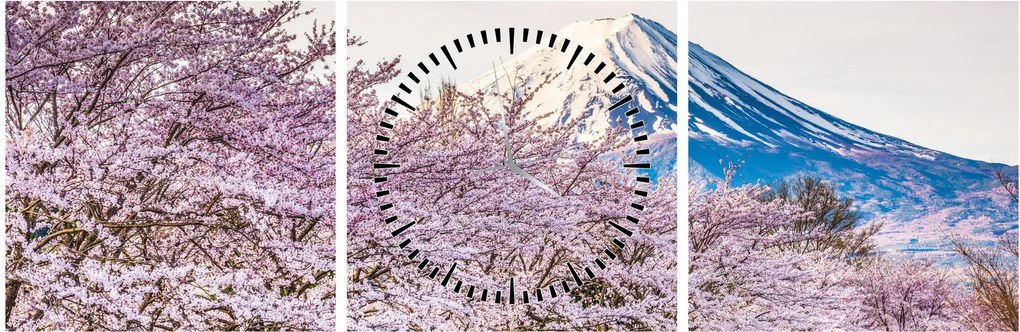 Tablou - Japonia în primăvară (cu ceas) (90x30 cm)
