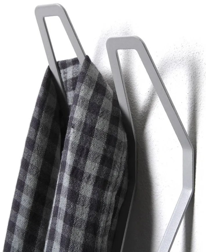 Umeraș de perete design dublu, gri
