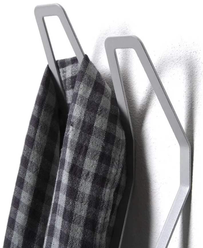 Umeraș de perete design dublu, gri