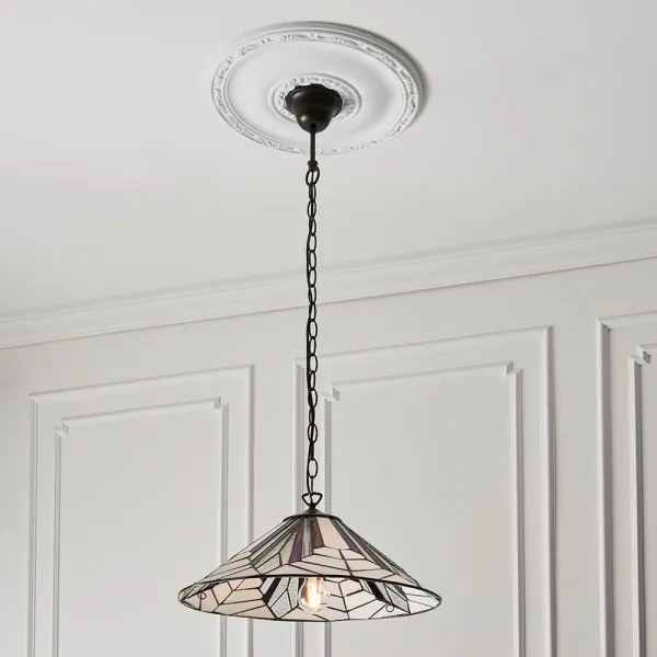 Endon 63938 - Lustră Tiffany ASTORIA pe lanț, 1xE27/60W/230V, Ø48 cm