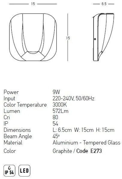 Aplica/Spot LED iluminat exterior ambiental IP54 Zella I