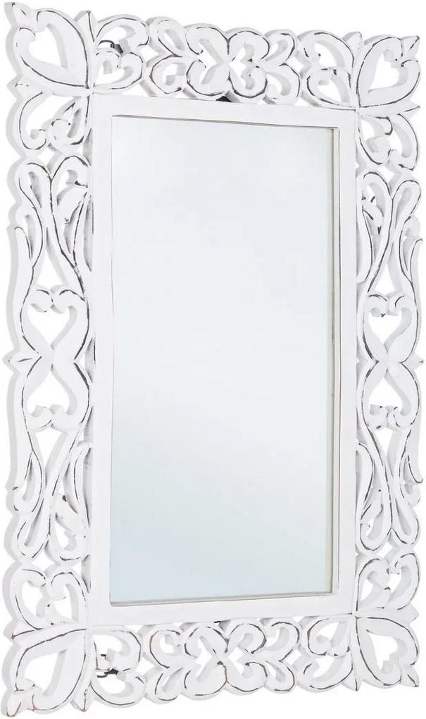 Oglinda de perete cu rama din lemn alb antichizat Dalila 40 cm x 2 cm x 60 h