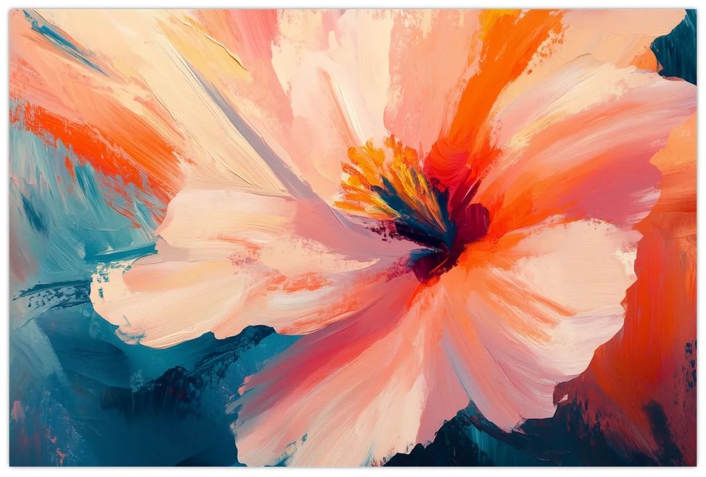 Tablou - Floare pictată (90x60 cm)