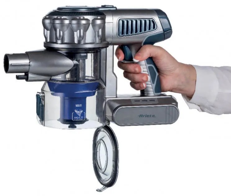 Aspirator vertical Ariete SCOPA Digital 2723, 200W, Motor digital, Filtrare aer HEPA, Lumini LED, Perie motorizata, Roz