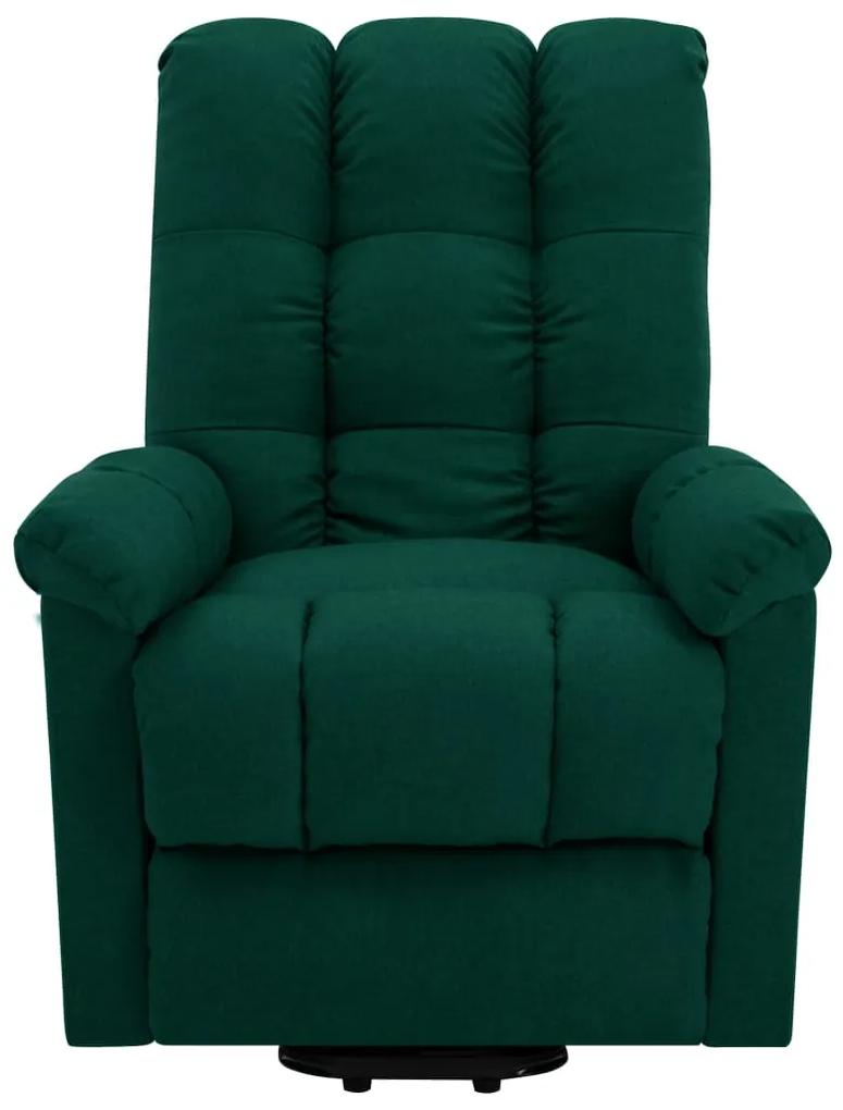 Fotoliu de masaj rabatabil vertical, verde inchis, textil 1, Morkegronn
