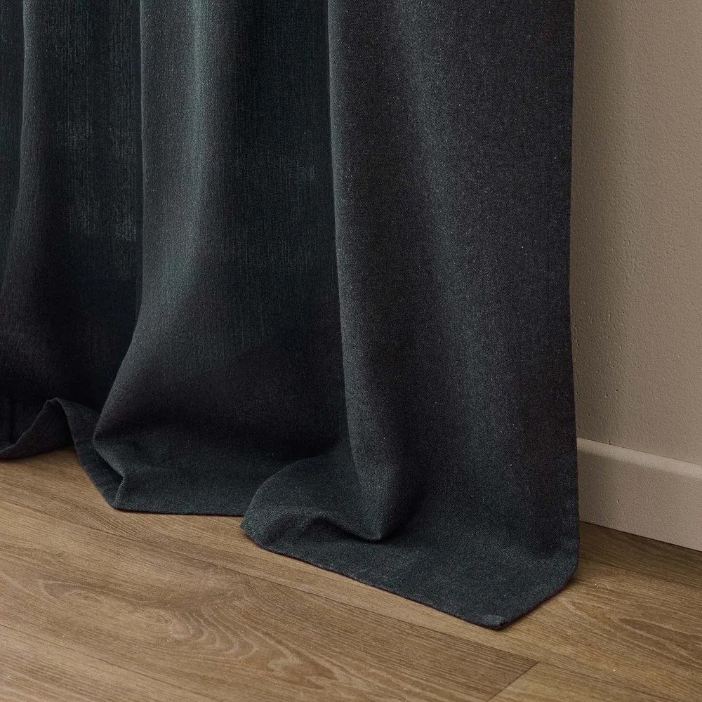 Draperie gri antracit din amestec de bumbac 140x240 cm Everest – douceur d'intérieur