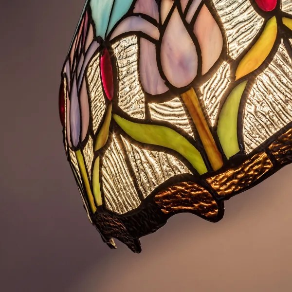 Brilagi - candelabru Tiffany cu vitralii pe lanț LORAS 2xE27/60W/230V