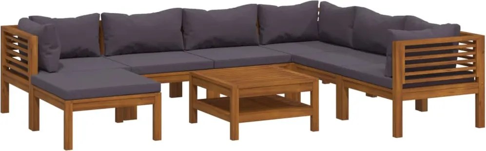 vidaXL Set mobilier grădină cu perne, 8 piese, lemn masiv acacia
