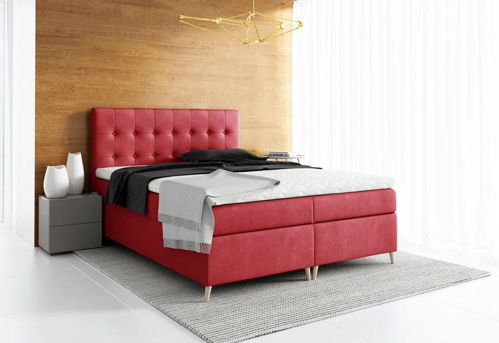 Supermobel Pat tapițat boxspring AVANTI + topper, 120x200, jasmine 60