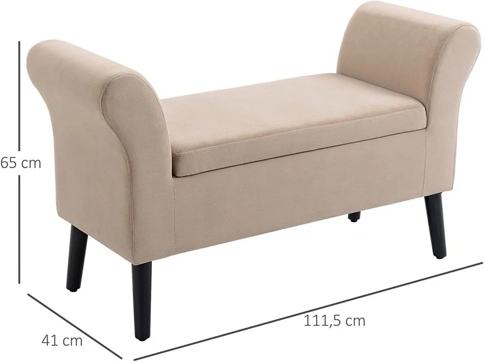 BAC204 - Bancuta 111 cm, divan, Canapea, fotoliu, sofa, bancheta, banca living, dormitor, hol, lada depozitare - Crem