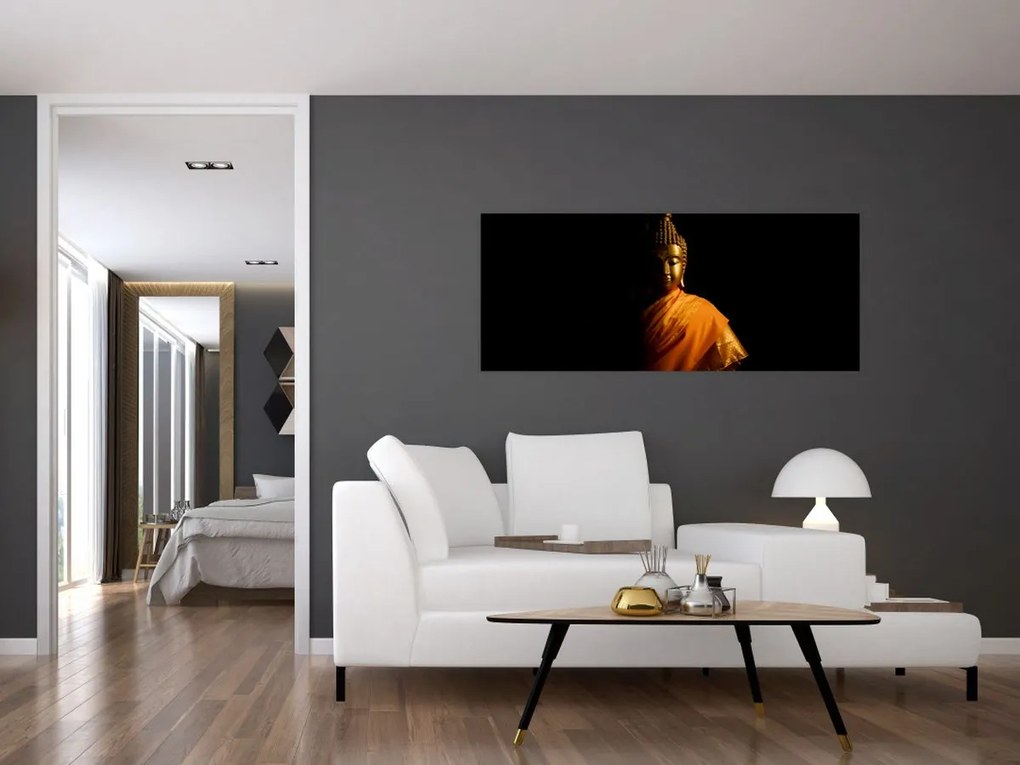 Tablou - Statuia lui Buddha de aur (120x50 cm)