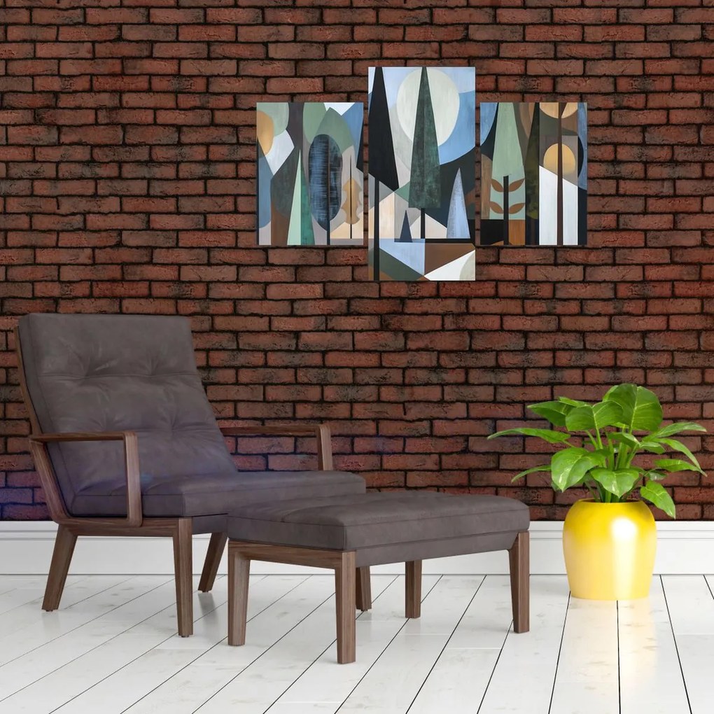 Tablou - Abstracție geometrică naturală II. (90x60 cm)