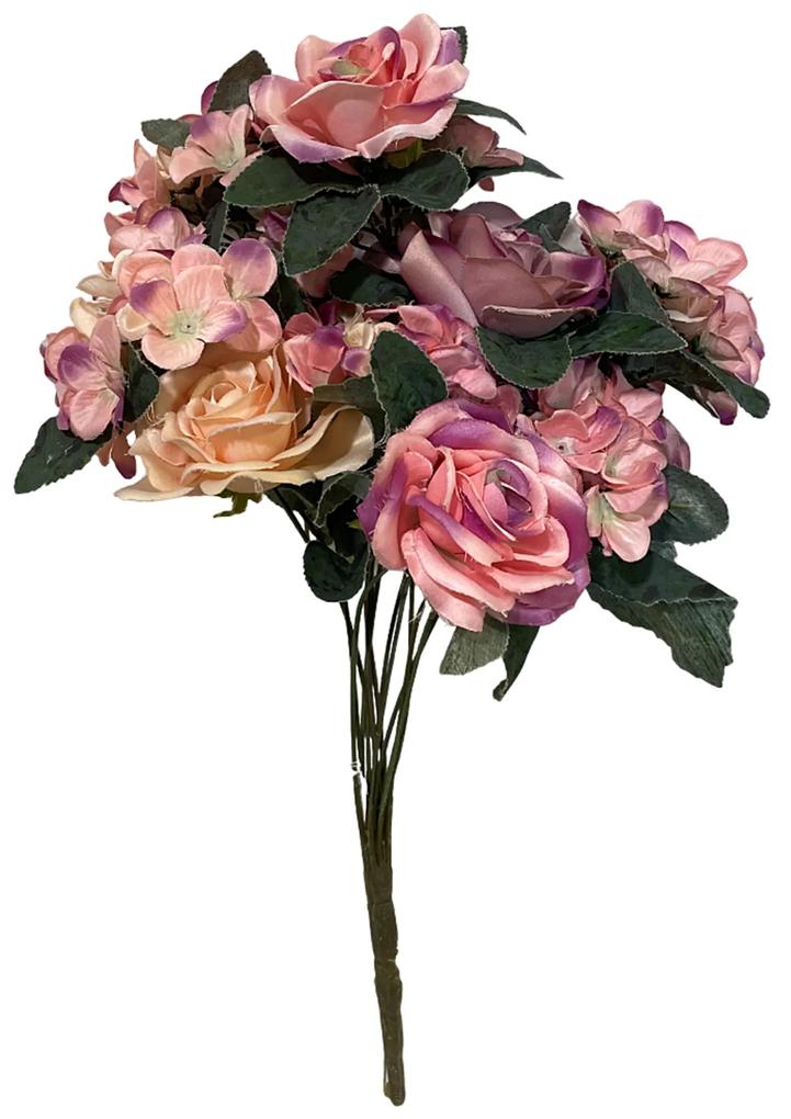 Trandafiri artificiali Fergie, Roz, 45cm