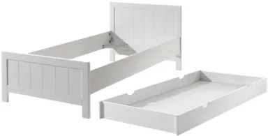 Set Mobilier Cameră Copii ERIK: Pat 90x200 cm și Sertar Pat, Alb – Vipack