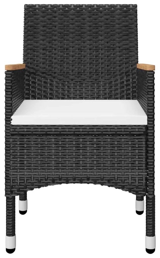 Set mobilier de gradina, 7 piese, negru negru si maro, 7