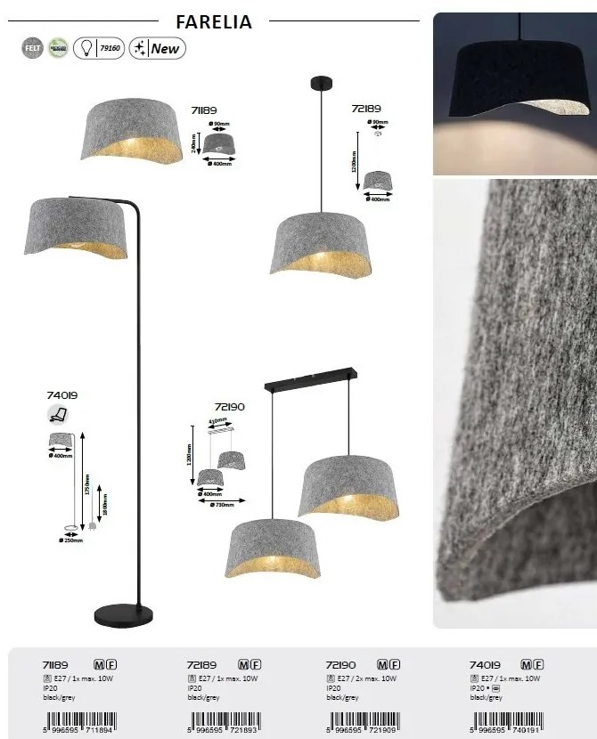 Lustra aplicata din material ecologic Farelia