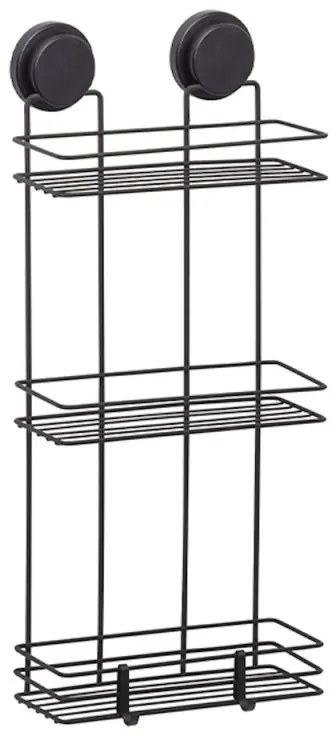 Etajera pentru baie Metalife MGS-720, 3 nivele, 51.5x39x49.5 cm, Negru