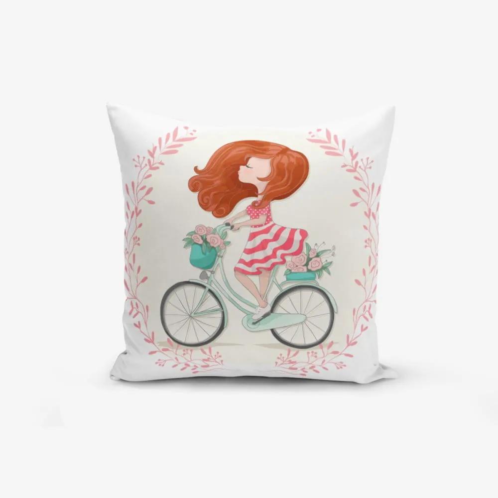 Față de pernă Minimalist Cushion Covers Bike Girl, 45 x 45 cm