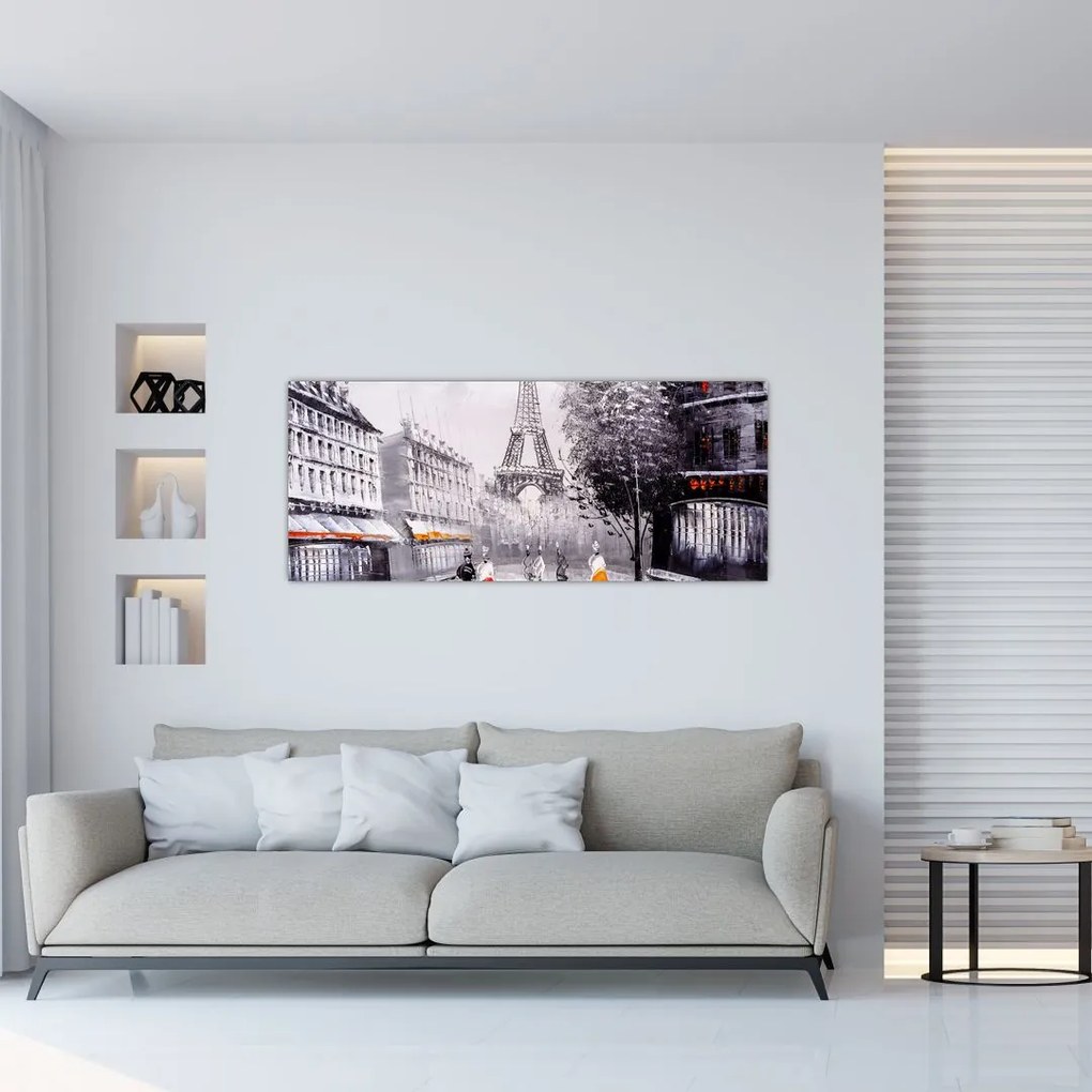 Tablou - Pictură în ulei, Paris (120x50 cm)