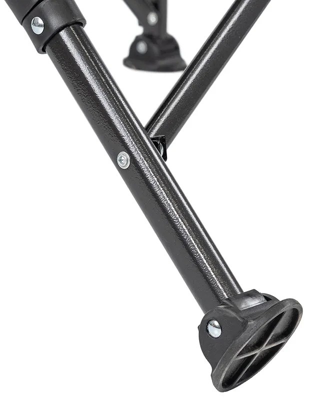 Leziter XL scaun de pescuit cu braț și suport pentru pahare negru