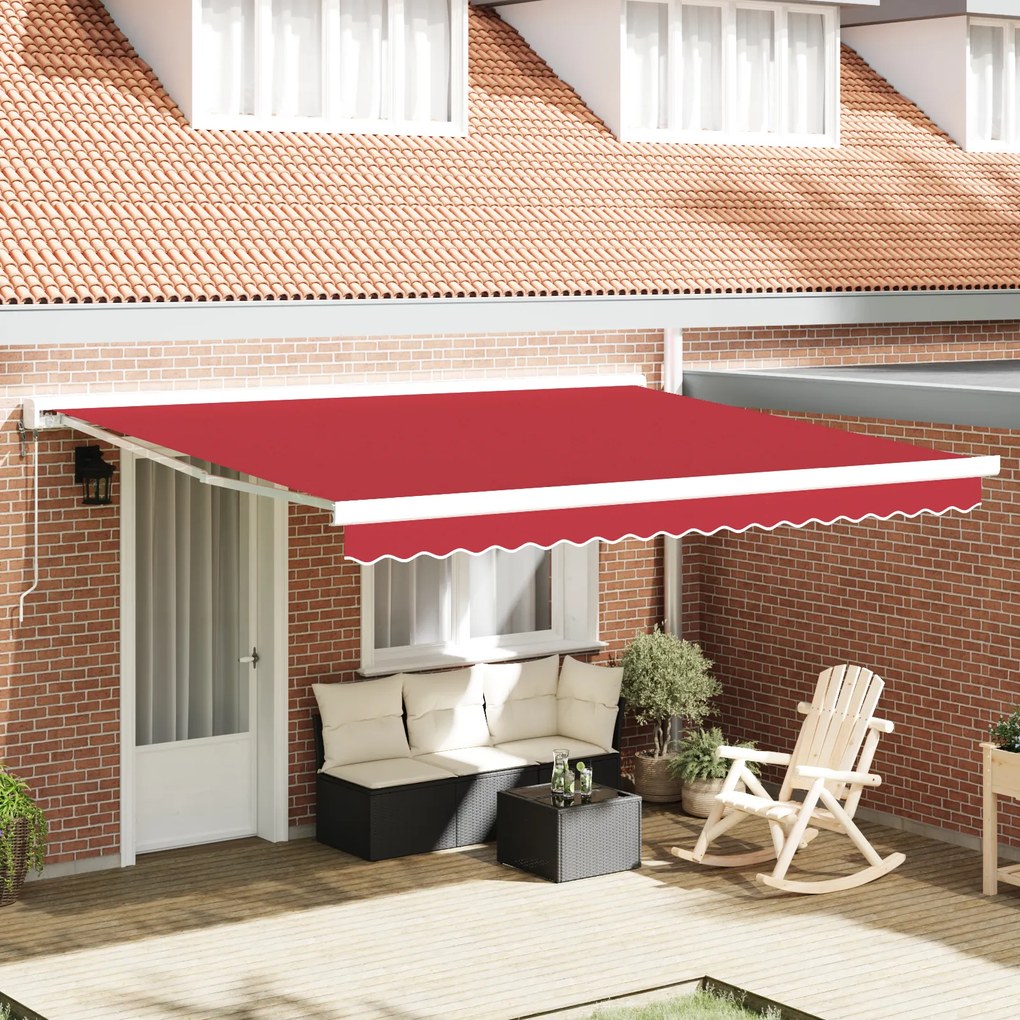 vidaXL Material de înlocuire pentru copertină Roșu 400 × 350 cm Pânză