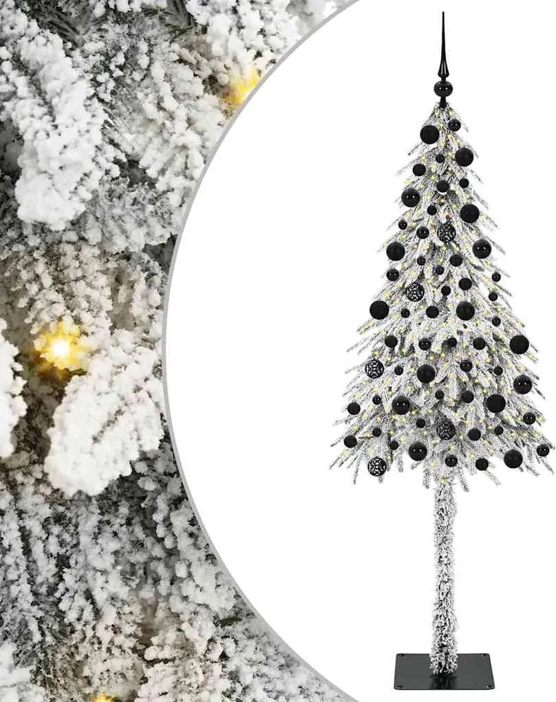 vidaXL Brad de Crăciun cu 300 LED cu suport Alb 210 cm PE și Oțel