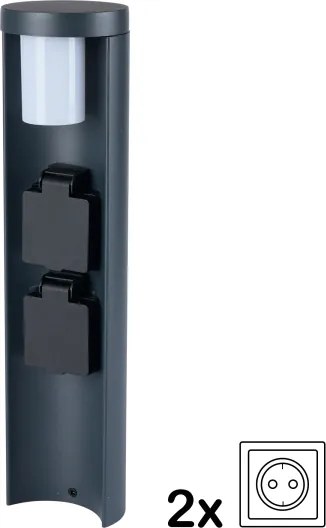 BRILAGI PILLAR - Lampă de exterior cu 2 prize SCHUKO, 1xG9/11W/230V, IP44, antracit