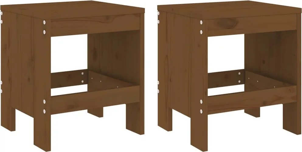 vidaXL Taburete grădină 2 buc. maro miere 40x36x45 cm lemn masiv pin