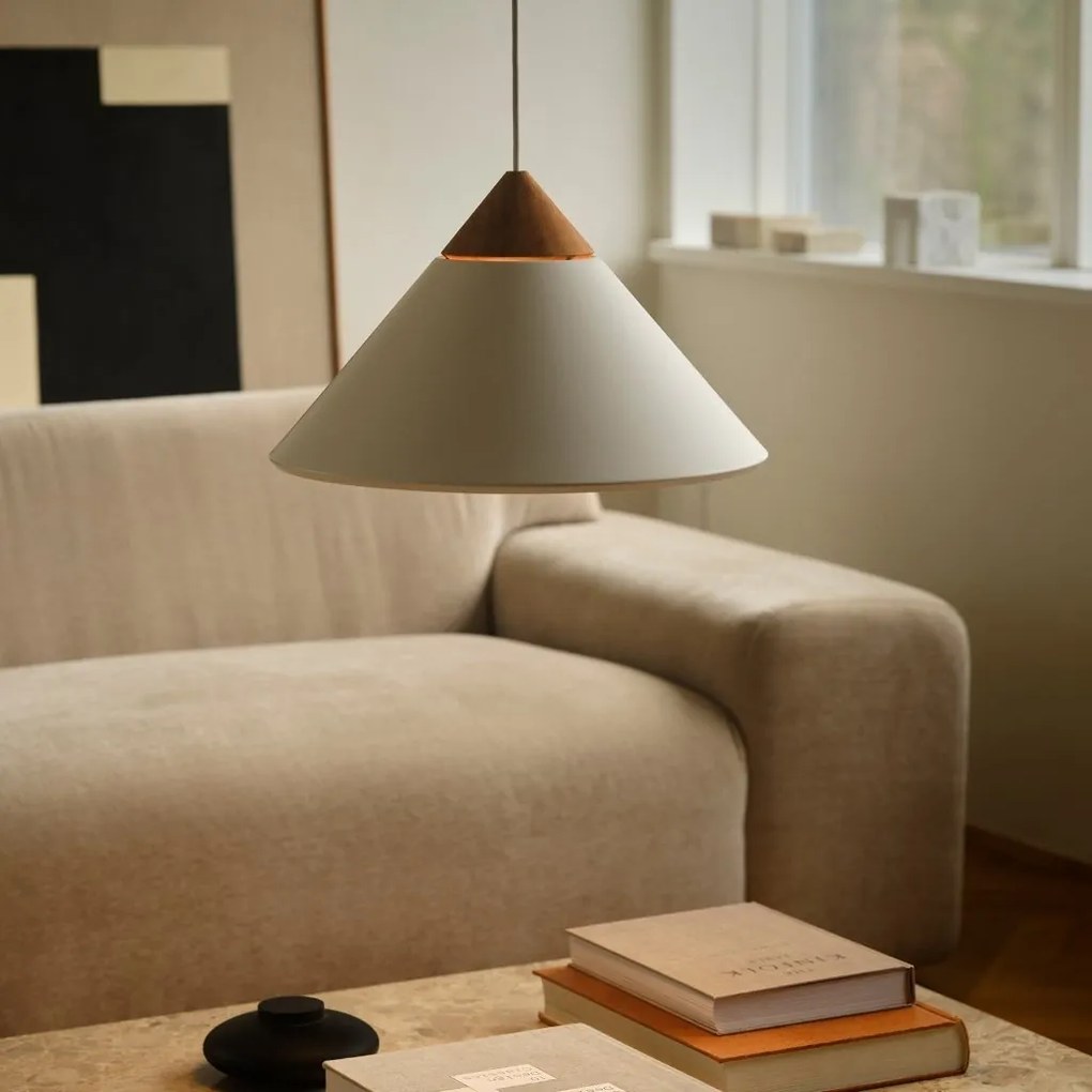 Lustra, Pendul Design Nordic Minimalist, Lemn, Metal, Kinto alb