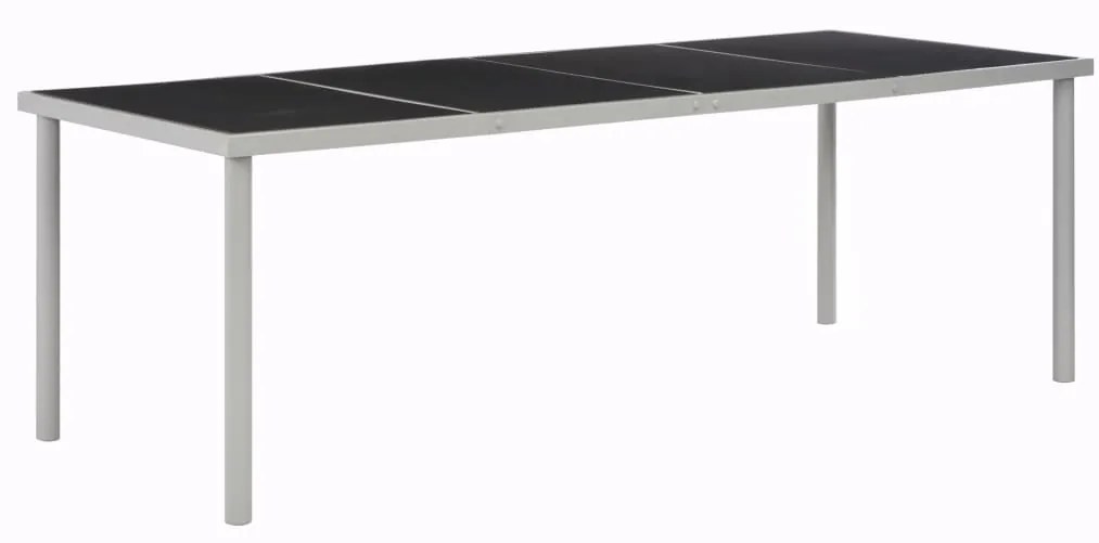 44706 vidaXL Set mobilier de exterior, 11 piese, negru, oțel și textilenă