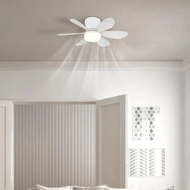 Lustra LED cu Ventilator si telecomanda DELORES alb