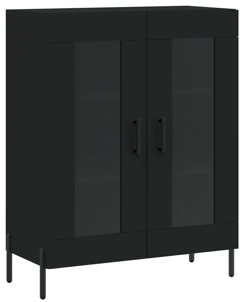 827797 vidaXL Servantă, negru, 69,5x34x90 cm, lemn compozit