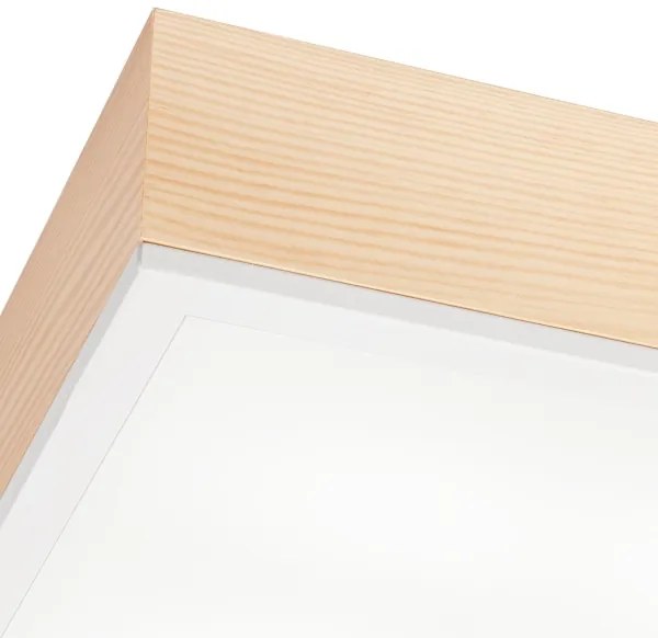 Plafonieră NATURAL SQUARE 4xE27/15W/230V 39x39 cm pin/alb