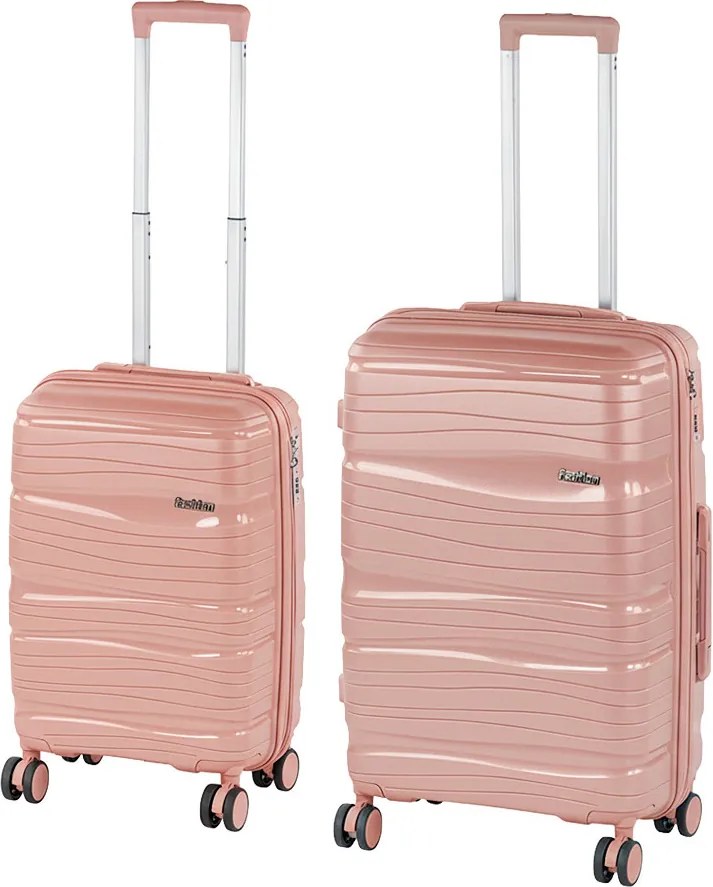 TraveLux Voyager V set valiză rulantă aur roz