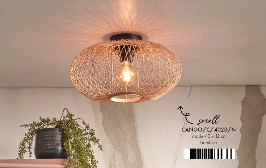 Plafoniera eco din bambus Cango S 40x20, nat