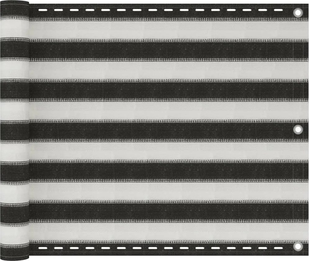 vidaXL Prelată pentru balcon din HDPE, 75 x 400 cm, antracit și alb